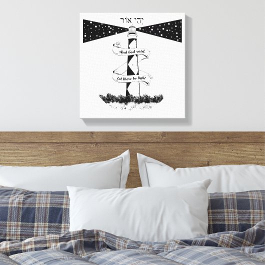 Land's End John o'groats vuurtoren Canvas Afdruk (Insitu (Slaapkamer))