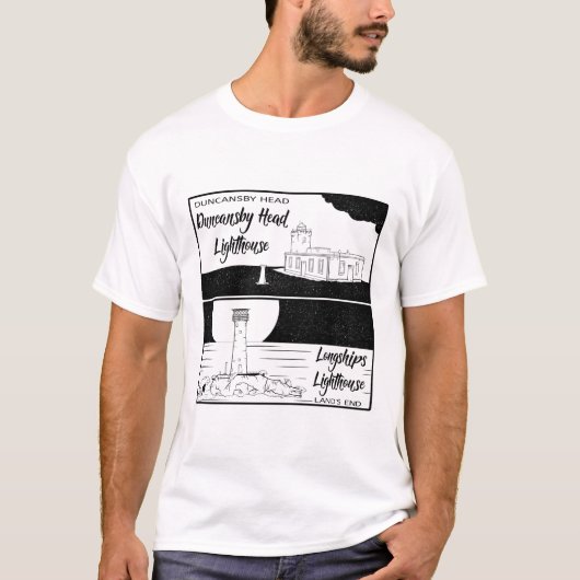 Land's End John o'groats vuurtoren T-shirt (Voorkant)