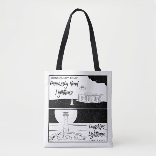Land's End John o'groats vuurtoren Tote Bag (Voorkant)