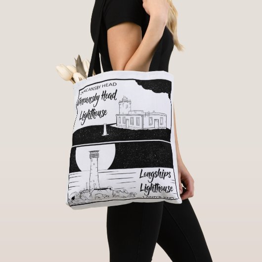 Land's End John o'groats vuurtoren Tote Bag (Dichtbij)