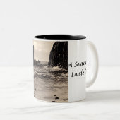 Land's End Souvenir-Mok Tweekleurige Koffiemok (Voorkant rechts)