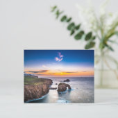 Lands End Sunset Enys Dodnan Armed Knight Cornwall Briefkaart (Staand voorkant)