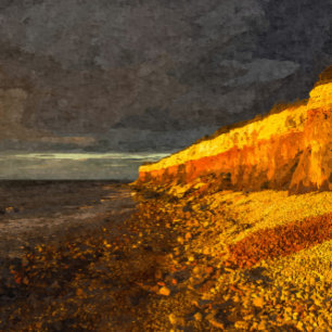 Lands End Sunset Enys Dodnan Armed Knight Cornwall Briefkaart