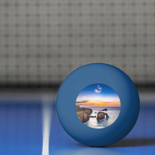 Lands End Sunset Enys Dodnan Armed Knight Cornwall Pingpongbal (Net)