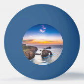 Lands End Sunset Enys Dodnan Armed Knight Cornwall Pingpongbal (Voorkant)