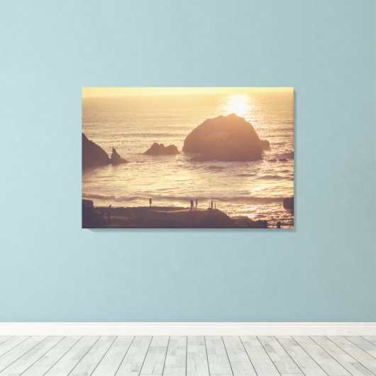Lands End Sunset, San Francisco Stretched Canvas (Insitu (Houten vloer))