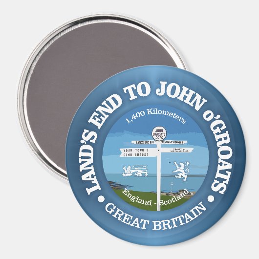 Land's End to John o'Groats (fietsen c) Magneet (Voorkant / Achterkant)