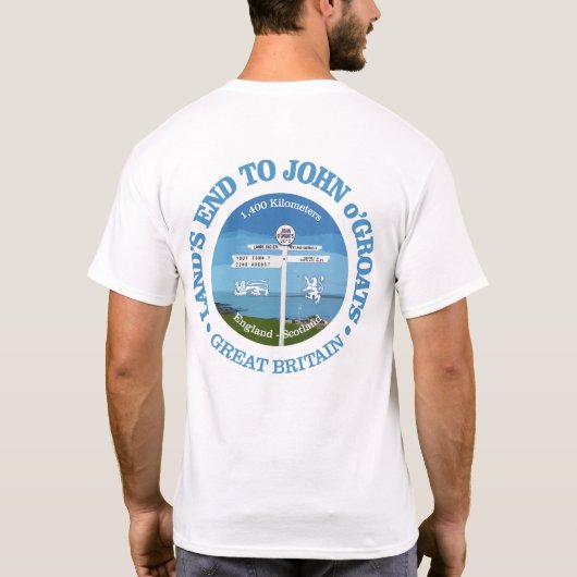 Land's End to John o'Groats (fietsen c) T-shirt (Achterkant)