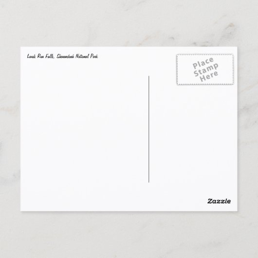 Lands Run Falls Briefkaart (Achterkant)