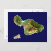 Landsat Satellite Afbeelding van Maui uit de ruimt Briefkaart (Voorkant / Achterkant)
