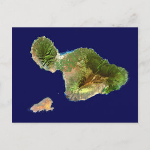 Landsat Satellite Afbeelding van Maui uit de ruimt Briefkaart