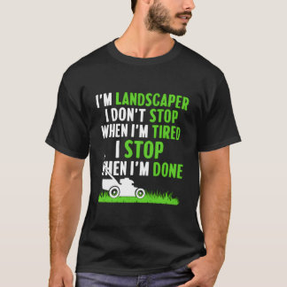 Landscag Grasmaaier Landscaper Tuinman Tuinieren T-shirt