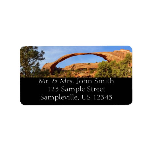 Landscape Arch in Arches National Park Etiket (Voorkant)
