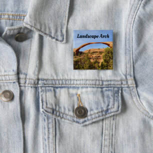 Landscape Arch in Arches National Park Vierkante Button 5,1 Cm