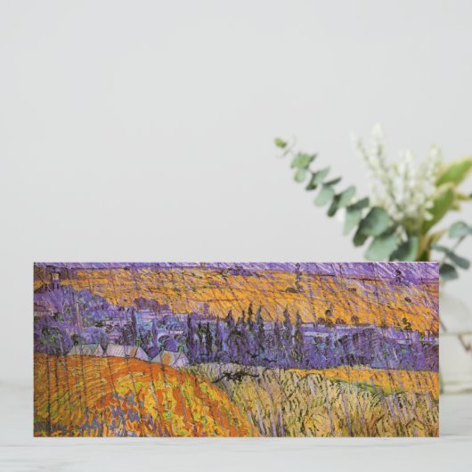 Landscape at Auvers in Rain by Vincent van Gogh (Staand voorkant)