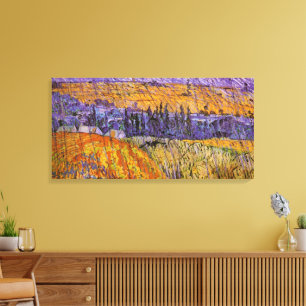 Landscape at Auvers in Rain by Vincent van Gogh Canvas Afdruk
