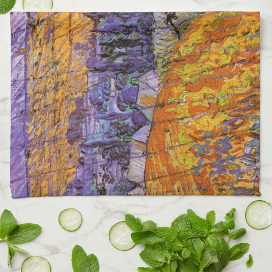 Landscape at Auvers in Rain by Vincent van Gogh Theedoek (Gevouwen)