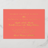 Landscape Coral Formal Calligraphy Gold Wedding Folie Uitnodiging (Voorkant)