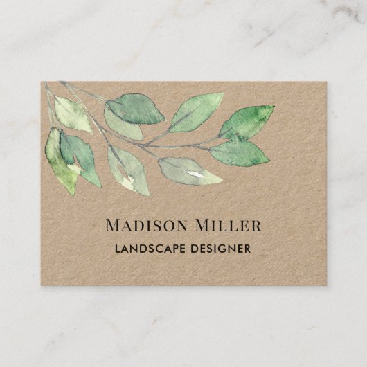 Landscape Designer QR Code Greenery Visitekaartje (Voorkant)