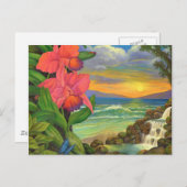 Landscape Fantasy Ocean Orchids Painting Seascape Briefkaart (Voorkant / Achterkant)