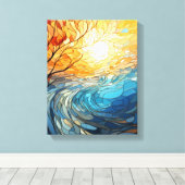 Landscape in Ukrainian motifs Canvas Afdruk (Insitu (Houten vloer))