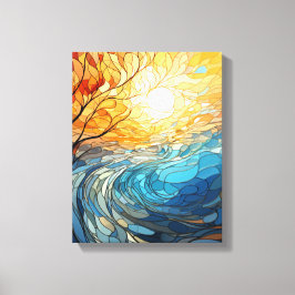 Landscape in Ukrainian motifs Canvas Afdruk