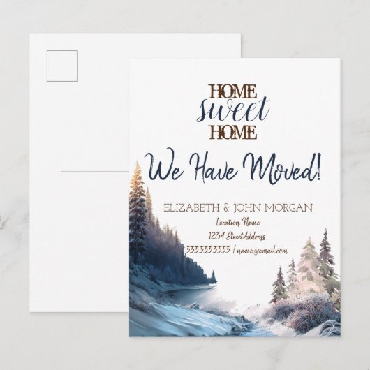 Landscape Mountain Home Sweet Home Aankondigingskaart (Voorkant / Achterkant)