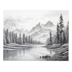 Landscape Mountains Valley Natuur Adventure Ink Notitieblok