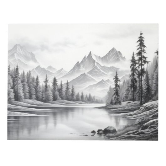 Landscape Mountains Valley Natuur Adventure Ink Notitieblok (Voorkant)