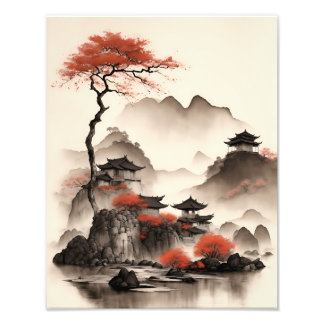 Landscape of ancient villages in Ninh Binh Vietnam Foto Afdruk