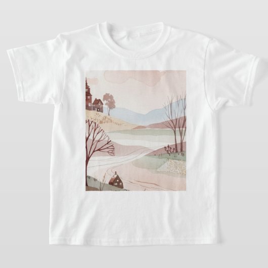 landscape of hills with small houses t-shirt (Laagn)