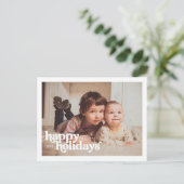 Landscape Photo With Bold Happy Holidays Briefkaart (Staand voorkant)