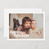 Landscape Photo With Bold Happy Holidays Briefkaart (Voorkant / Achterkant)