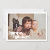 Landscape Photo With Bold Happy Holidays Feestdagenkaart (Voorkant)