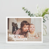 Landscape Photo With Bold Happy Holidays Feestdagenkaart (Staand voorkant)