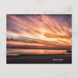 Landscape Sunset Girvan Beach Scotland Briefkaart