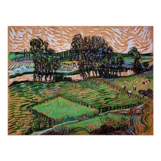 Landscape with Bridge Across the Oise Perfect Poster (Voorkant)