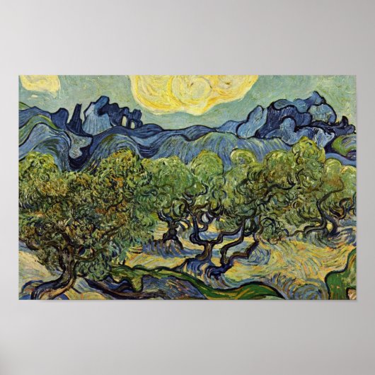 Landscape With Olive Trees By Vincent Van Gogh Poster (Voorkant)