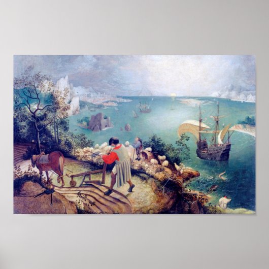 Landscape with the Fall of Icarus, Pieter Bruegel Poster (Voorkant)