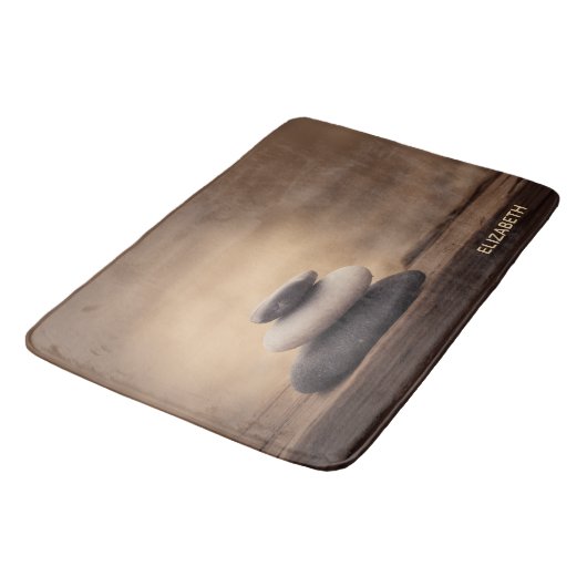 Landscape, Zen Stones Brown Badmat (Gekanteld)