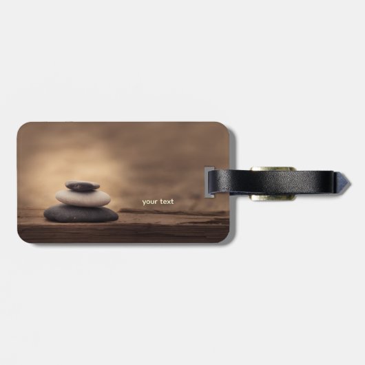 Landscape, Zen Stones Brown Bagagelabel (Achterkant horizontaal)