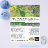 Landscaped Gardening Service, tuinbouwkundige Flyer (Enkel)