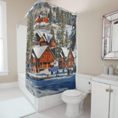 Landscapemountain,ski,snow,winter,actief,lucht,kou Douchegordijn (In situ)