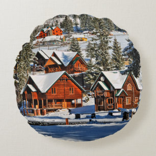 Landscapemountain,ski,snow,winter,actief,lucht,kou Rond Kussen