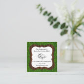 Landscaper en grasmachine vierkante visitekaartje (Staand voorkant)