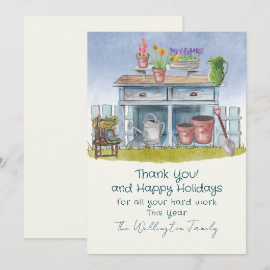 Landscaper Gardener - Hartelijk dank Kaart (Voorkant / Achterkant)