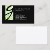 Landscaper Groen gebladerte Monogram Bekwame Hande Visitekaartje (Voorkant / Achterkant)