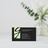 Landscaper Groen gebladerte Monogram Bekwame Hande Visitekaartje (Staand voorkant)