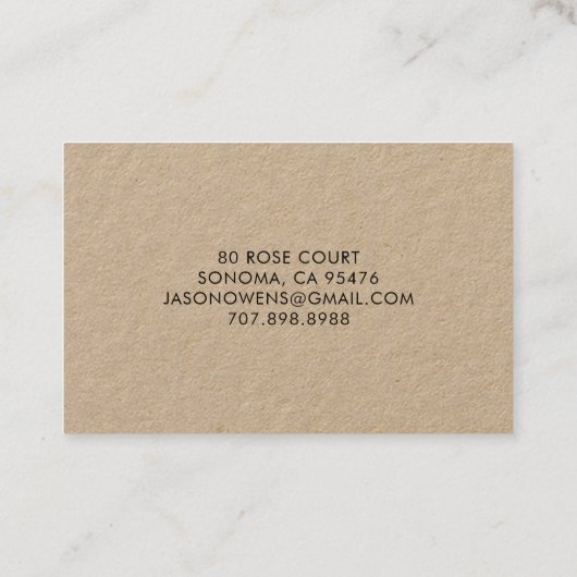 Landscaper Kraft Visitekaartje (Achterkant)