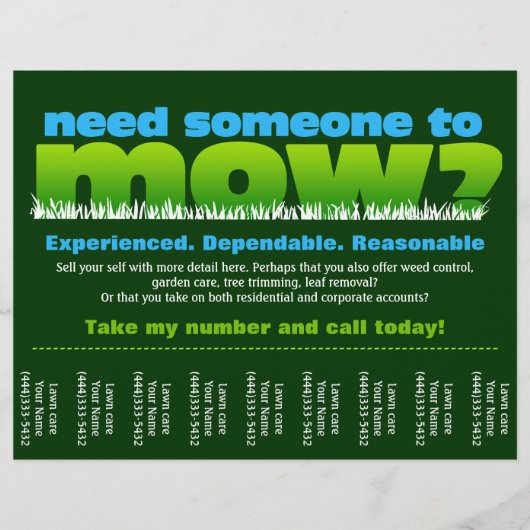 Landscaper over grasschapszorg flyer (Voorkant)